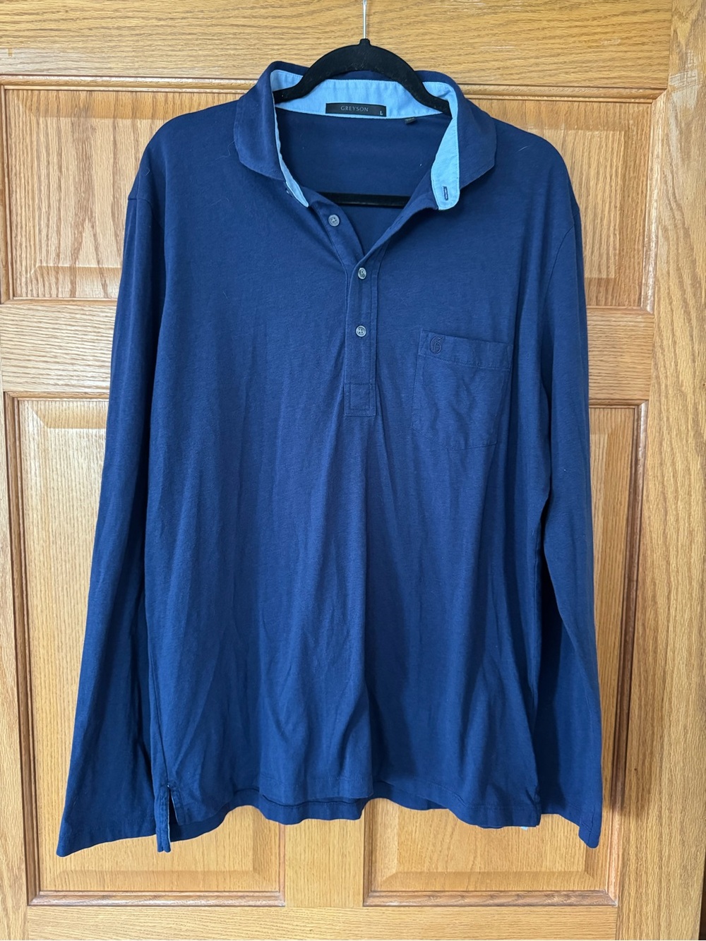 Greyson Men's Long-Sleeve Navy Polo Shirt